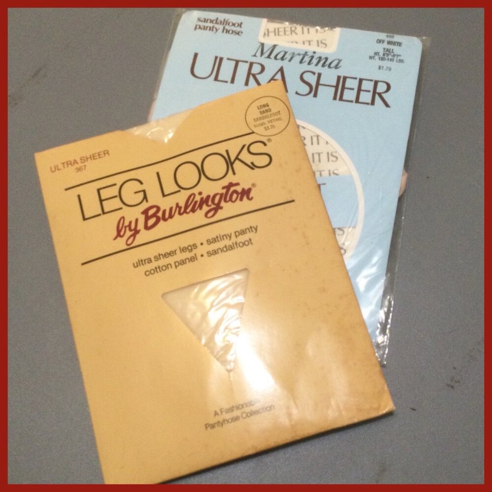2pr Vtg Sheer Pantyhose, sz Tall